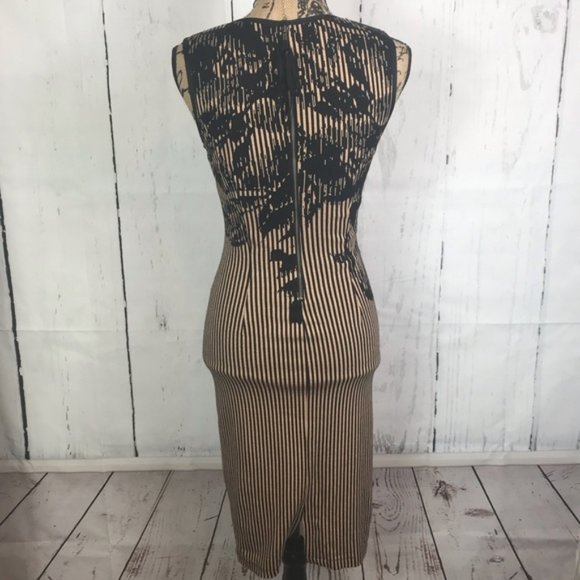 ON HOLD - Anthropologie Black and Tan Floral Dress - Picture 4 of 8